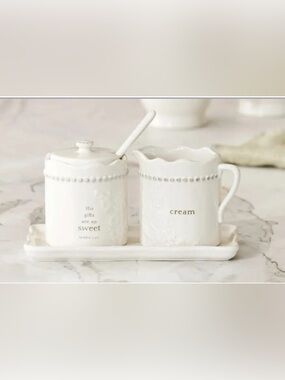 DaySpring Mary & Martha- Grace & Gratitude Collection Sugar & Creamer Set - NEW